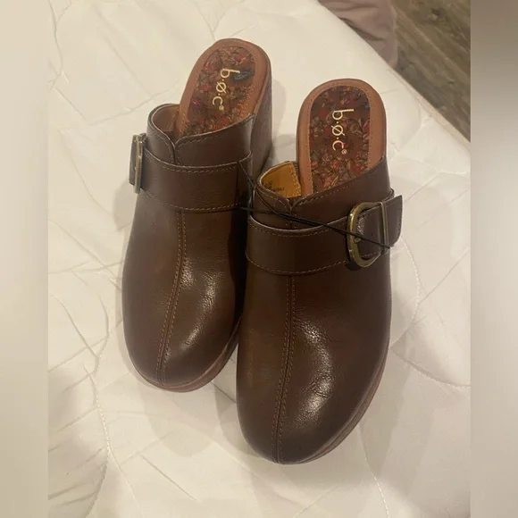 Boc brown buckle clog slide shoes sz 9